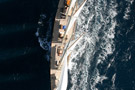 Schooner Atlantic sailing, photographed from above...