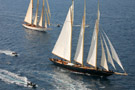 Three-mast schooner regatta, the Atlantic leading Adix...
